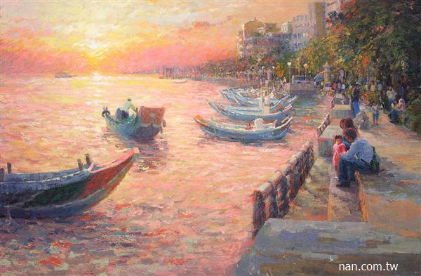 淡水河口的夕陽