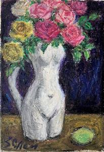 花與裸女